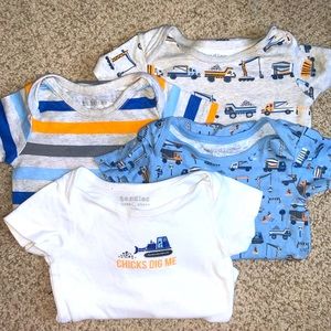 4 piece bodysuit set baby boy